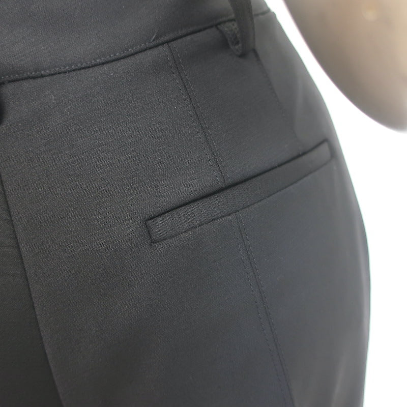 Gabriela Hearst Rhein Flared Pants Black Stretch Wool Size 42