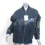 The Frankie Shop Hane Croc-Effect Faux Leather Bomber Jacket Navy Size XS/S NEW