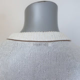 Brunello Cucinelli Sequined Knit Cardigan White Linen-Silk Size Small