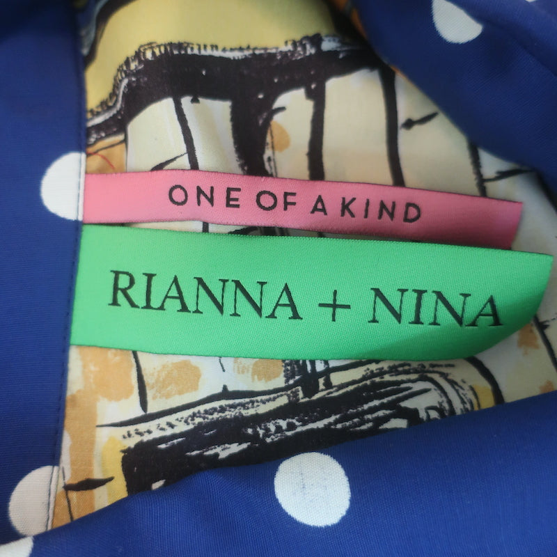 Rianna + Nina One of a Kind Tiered Maxi Shirtdress Multi Printed Silk One Size