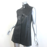 Akris Lamb Leather Tunic Black Size US 8 Sleeveless Top