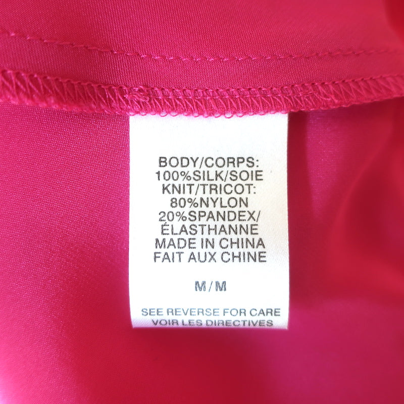CAMI NYC Darby One-Shoulder Bodysuit Magenta Satin Size Medium NEW