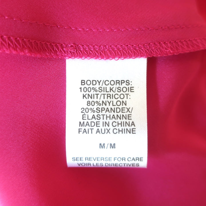 CAMI NYC Darby One-Shoulder Bodysuit Magenta Satin Size Medium NEW