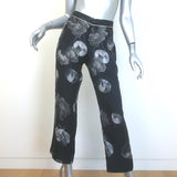 F.R.S For Restless Sleepers Pajama Shirt & Pants Set Black Floral Print Size S/M