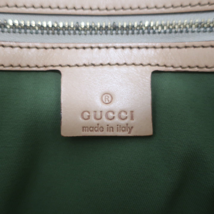 Gucci Beaded Flora Horsebit Hobo Cream Canvas Large Shoulder Bag