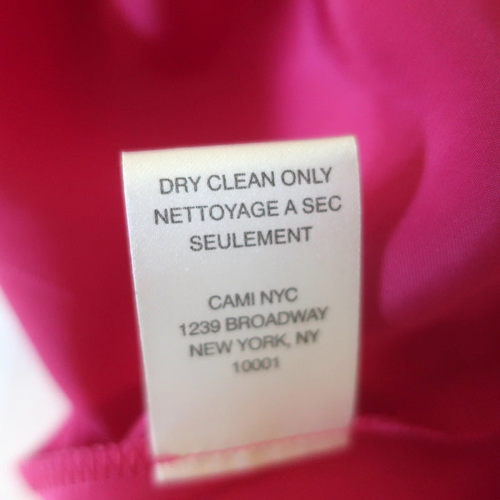 CAMI NYC Darby One-Shoulder Bodysuit Magenta Satin Size Medium NEW