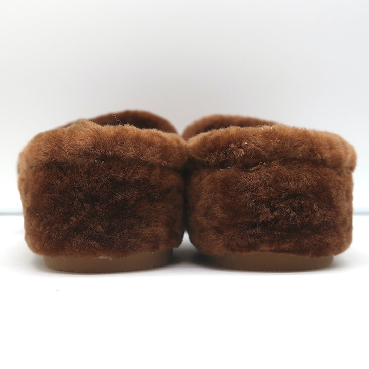 Veronica Beard Desiree Shearling Slides Brown Size 8.5 Wedge Sandals NEW