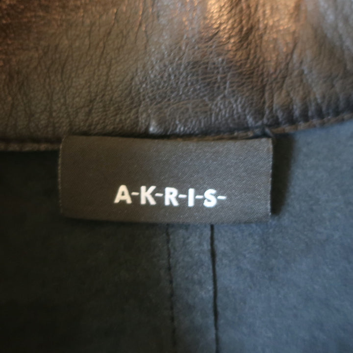 Akris Lamb Leather Tunic Black Size US 8 Sleeveless Top