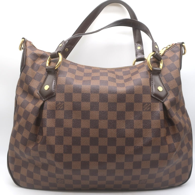 Louis Vuitton Evora MM Shoulder Bag Brown Damier Canvas with Pochette Cles