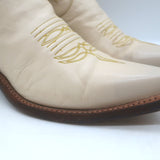Miron Crosby Brooke Short Western Boots Cream Star-Embroidered Leather Size 6.5