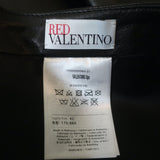 RED Valentino Studded Scalloped Leather Mini Skirt Black Size 42