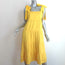 Alice + Olivia Cynthia Bow-Strap Tiered Midi Dress Yellow Size 6