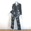 F.R.S For Restless Sleepers Pajama Shirt & Pants Set Black Floral Print Size S/M