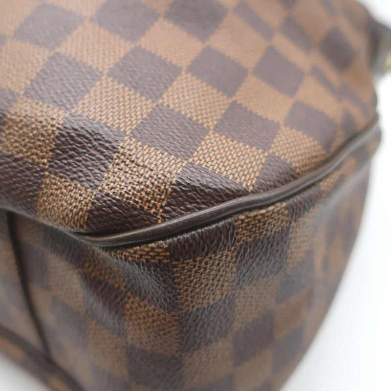 Louis Vuitton Evora MM Shoulder Bag Brown Damier Canvas with Pochette Cles