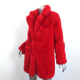 Apparis Sophie Faux Fur Coat Red Size Medium