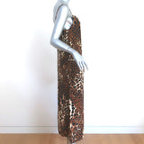 Nightcap Midi Slip Dress Brown Leopard Print Silk Size Medium
