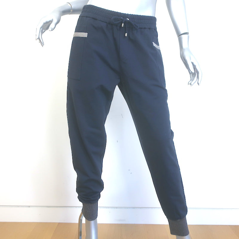 Brunello Cucinelli Monili-Trim Bomber Jacket &amp; Sweatpants Set Navy Size Medium
