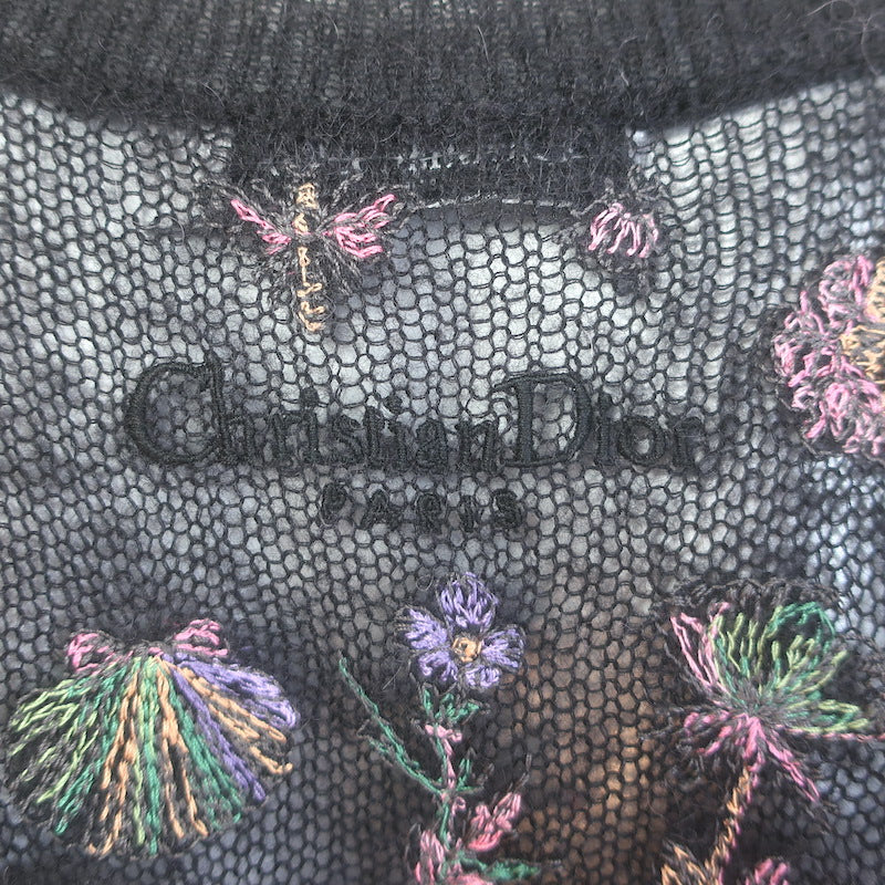 Christian Dior Embroidered Tank &amp; Cardigan Twinset Black Alpaca-Blend Size 36