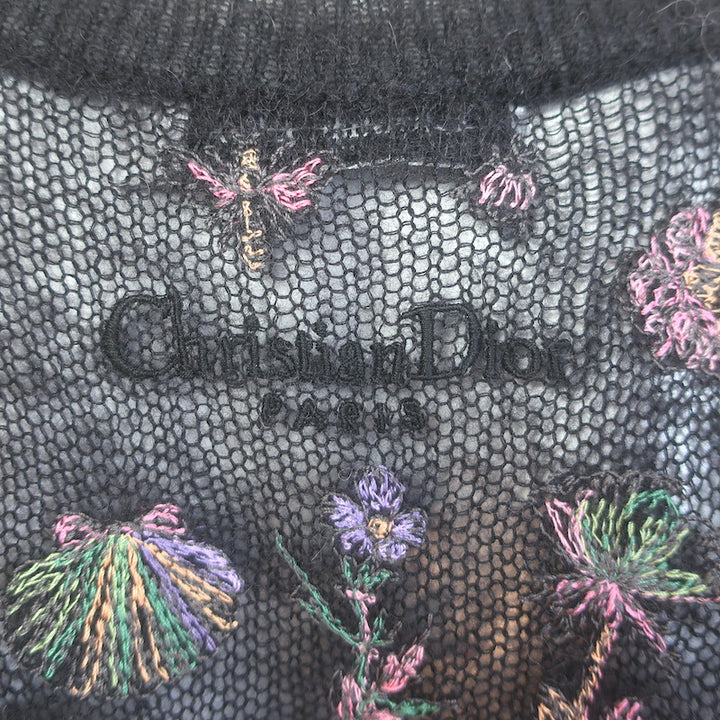 Christian Dior Embroidered Tank &amp; Cardigan Twinset Black Alpaca-Blend Size 36