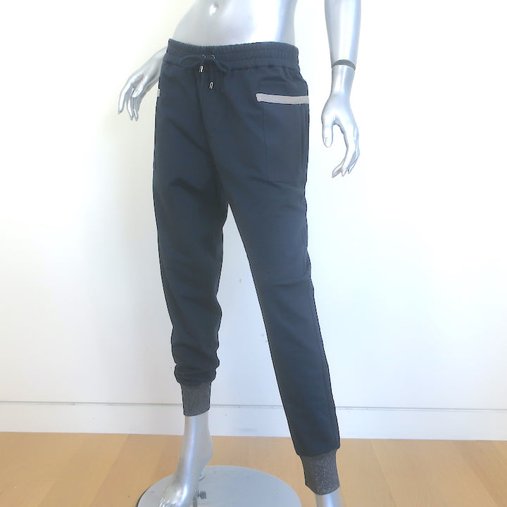 Brunello Cucinelli Monili-Trim Bomber Jacket &amp; Sweatpants Set Navy Size Medium
