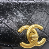 Chanel Makeup Chain Strap Shoulder Bag Black Quilted Leather Phone Holder NEW