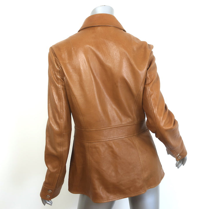 Dolce &amp; Gabbana Leather Multi-Pocket Jacket Brown Size 44