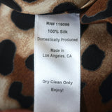 Nightcap Midi Slip Dress Brown Leopard Print Silk Size Medium
