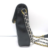 Chanel Makeup Chain Strap Shoulder Bag Black Quilted Leather Phone Holder NEW