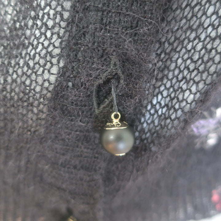 Christian Dior Embroidered Tank &amp; Cardigan Twinset Black Alpaca-Blend Size 36