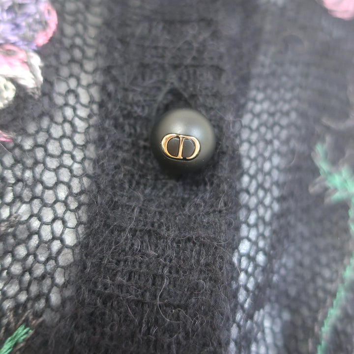 Christian Dior Embroidered Tank &amp; Cardigan Twinset Black Alpaca-Blend Size 36