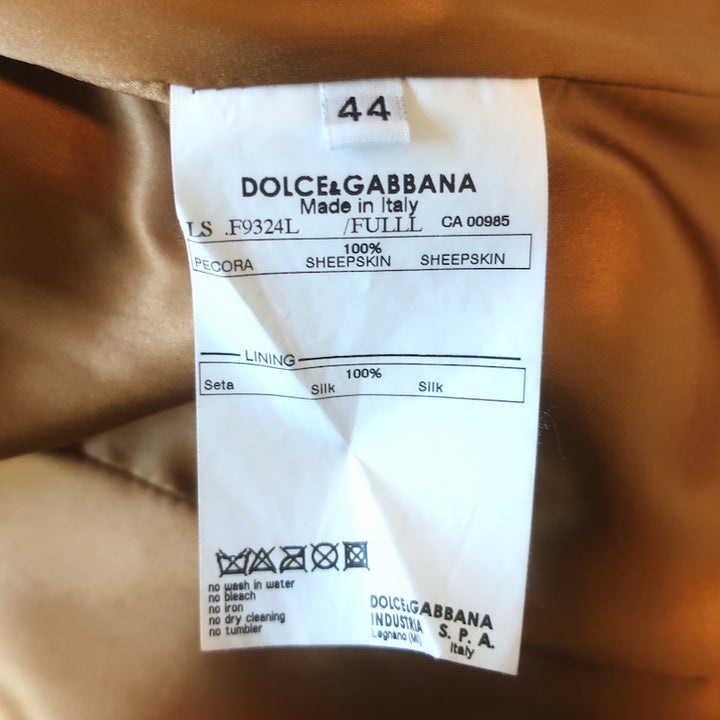 Dolce &amp; Gabbana Leather Multi-Pocket Jacket Brown Size 44