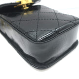 Chanel Makeup Chain Strap Shoulder Bag Black Quilted Leather Phone Holder NEW