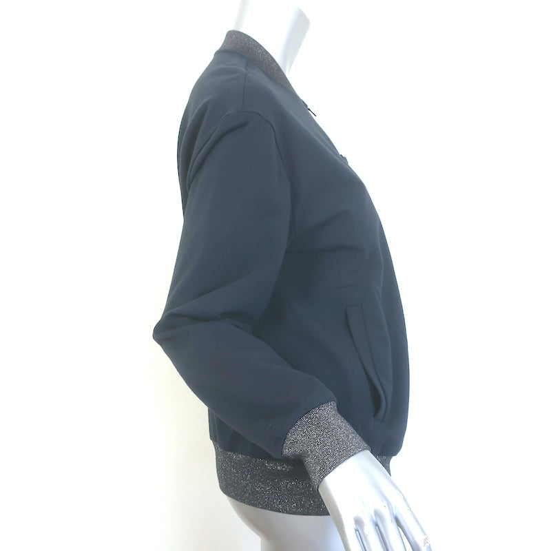 Brunello Cucinelli Monili-Trim Bomber Jacket &amp; Sweatpants Set Navy Size Medium