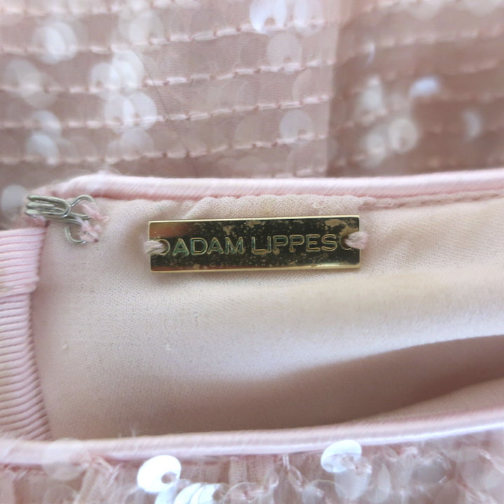 Adam Lippes Sequined Chiffon Gown Light Pink Size US 8 Blouson-Sleeve Maxi Dress