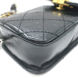 Chanel Makeup Chain Strap Shoulder Bag Black Quilted Leather Phone Holder NEW