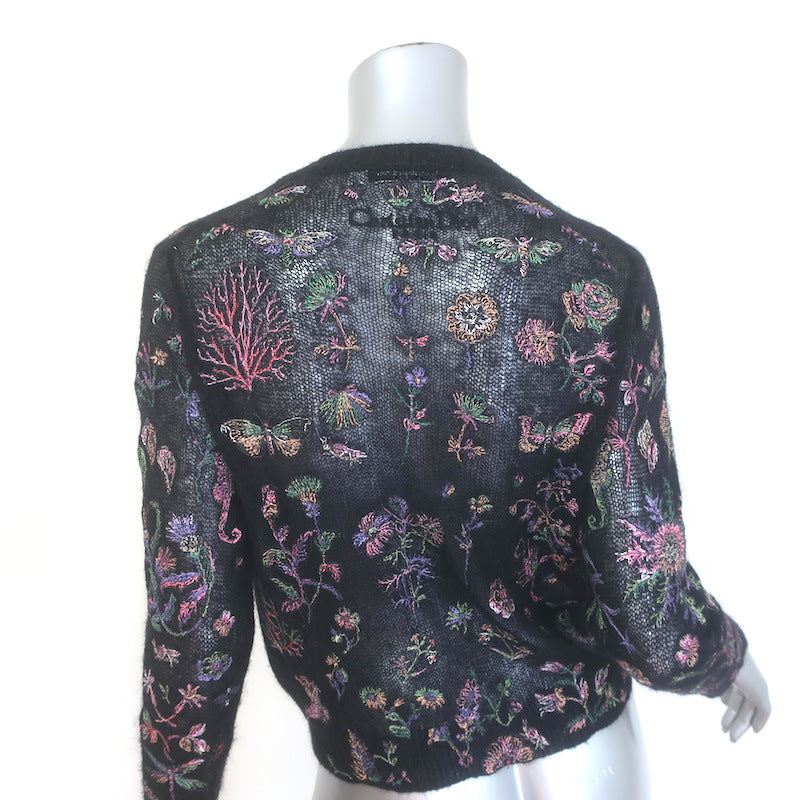 Christian Dior Embroidered Tank &amp; Cardigan Twinset Black Alpaca-Blend Size 36