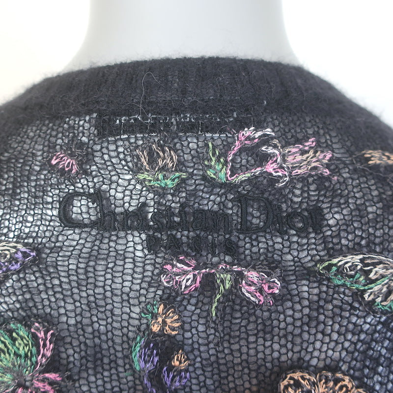 Christian Dior Embroidered Tank &amp; Cardigan Twinset Black Alpaca-Blend Size 36