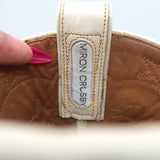 Miron Crosby Brooke Short Western Boots Cream Star-Embroidered Leather Size 6.5