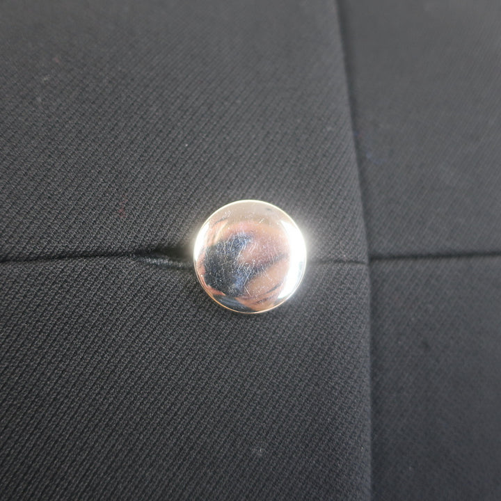 Prada Coat Black Virgin Wool Size 44 Button-Front Jacket