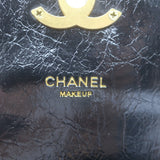 Chanel Makeup Chain Strap Shoulder Bag Black Quilted Leather Phone Holder NEW