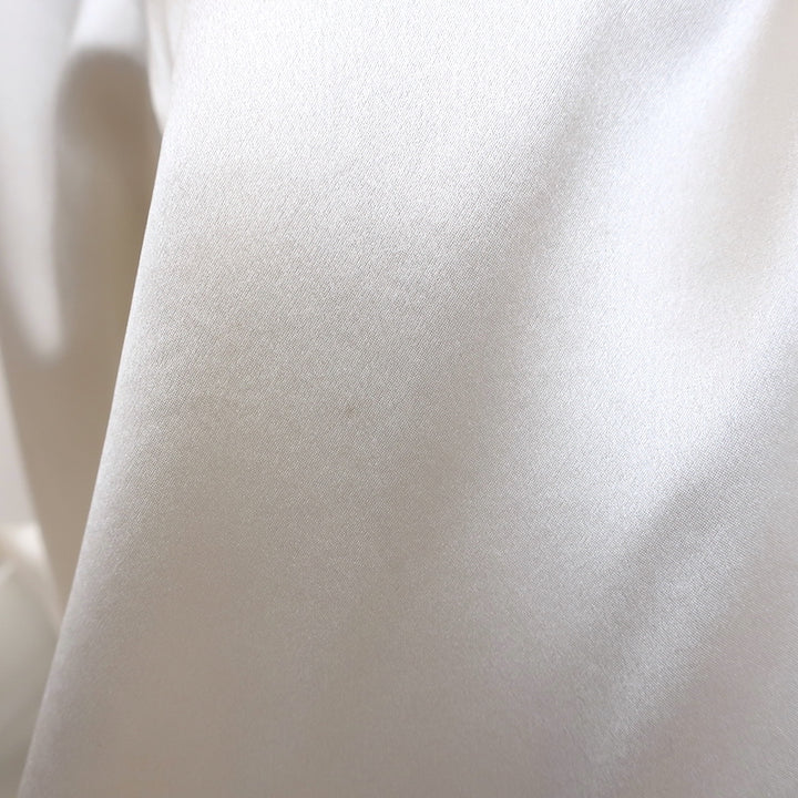 3.1 Phillip Lim twist-neck blouse in ivory silk satin, long-sleeve designer top — pre-owned.