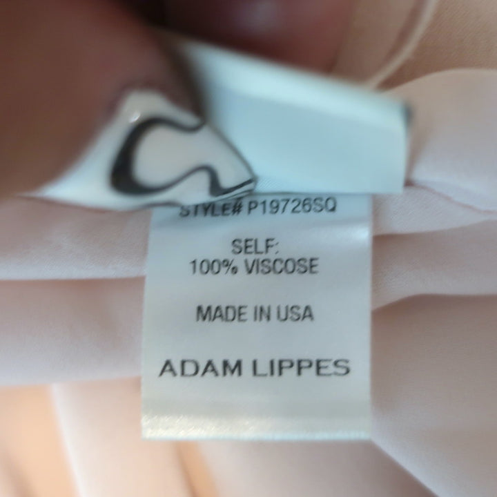 Adam Lippes Sequined Chiffon Gown Light Pink Size US 8 Blouson-Sleeve Maxi Dress