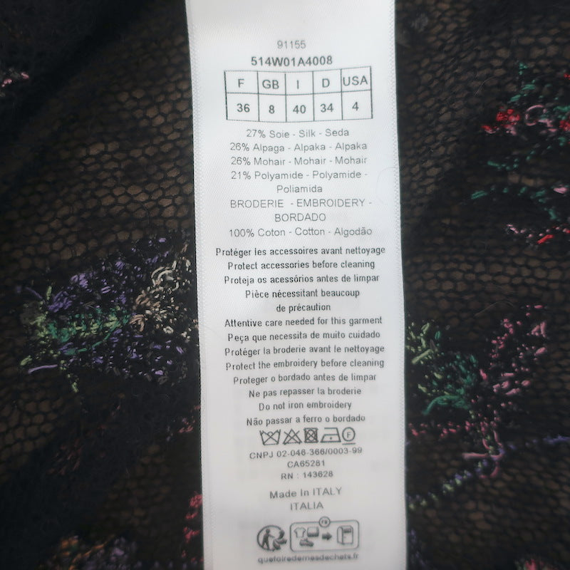 Christian Dior Embroidered Tank &amp; Cardigan Twinset Black Alpaca-Blend Size 36