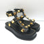 Valentino Roman Stud Ankle Strap Platform Sandals Black Leather Size 39.5 NEW