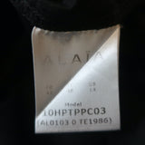 Alaia Shirtdress Black Gathered Cotton Size 42 Long Sleeve Mini Dress