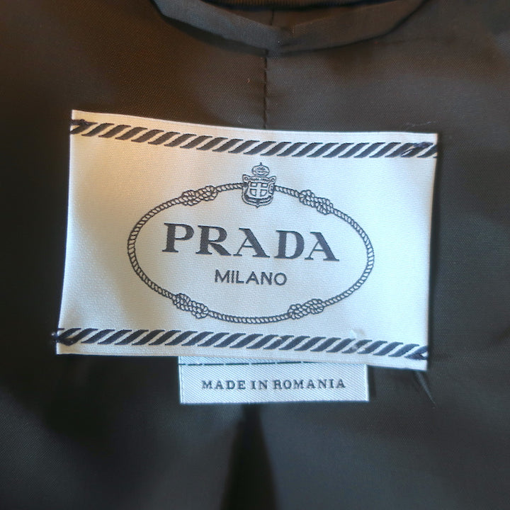 Prada Coat Black Virgin Wool Size 44 Button-Front Jacket
