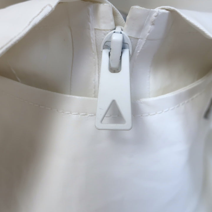 Bottega Veneta Hooded Rain Coat White Coated Linen Size Medium