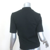 Balmain 6-Button Raglan T-Shirt Black Stretch Jersey Size Large Short Sleeve Top