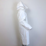 Bottega Veneta Hooded Rain Coat White Coated Linen Size Medium