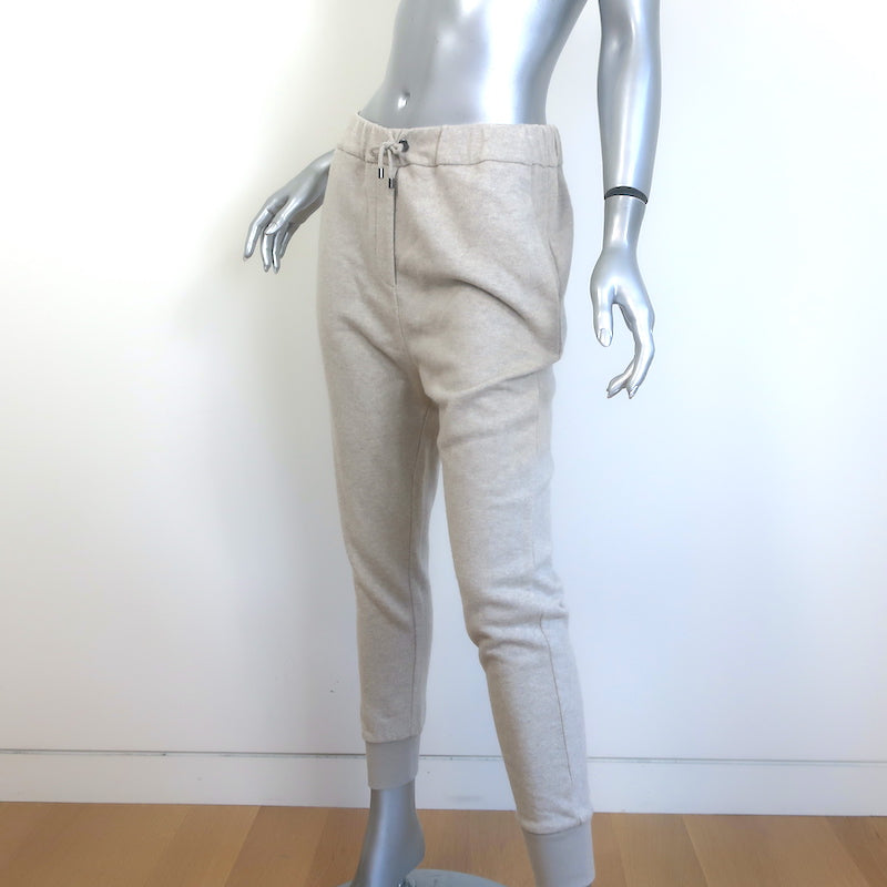 Brunello Cucinelli Monili-Trim Cashmere Hoodie &amp; Sweatpants Oatmeal Size Small